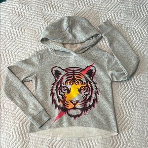 Justice Gray and Yellow Tiger Graphic Hoodie